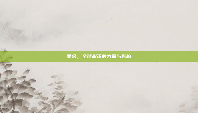 美金,全球货币的力量与影响