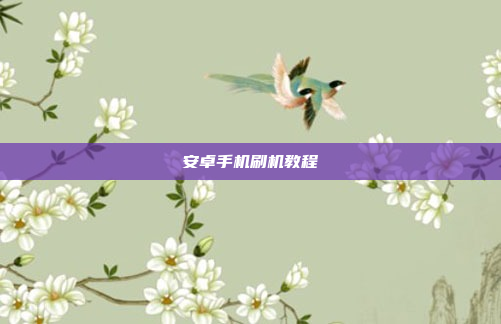安卓手机刷机教程