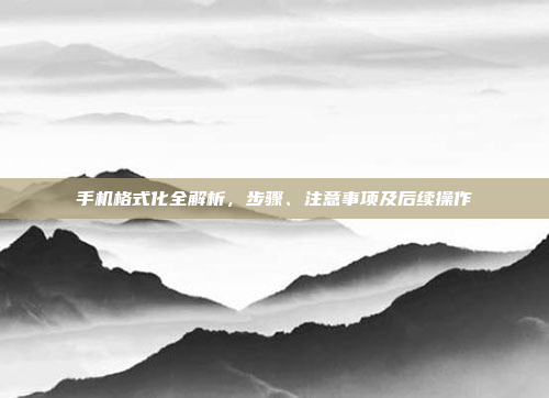 手机格式化全解析,步骤、注意事项及后续操作