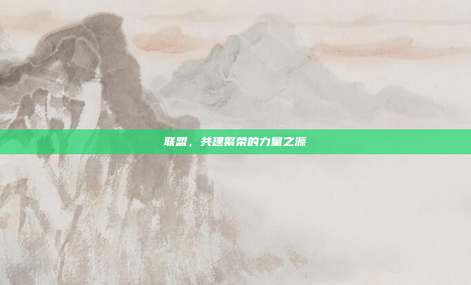 联盟,共建繁荣的力量之源