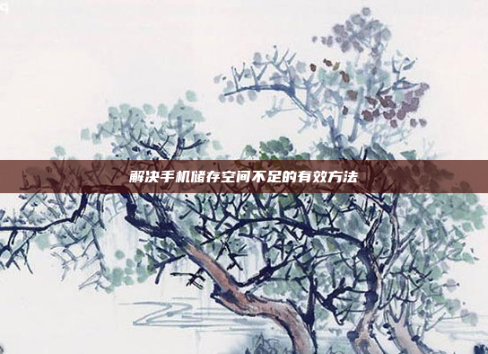 解决手机储存空间不足的有效方法