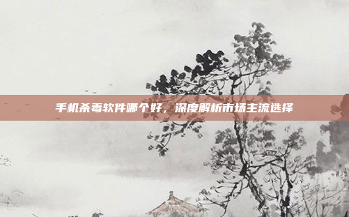 手机杀毒软件哪个好,深度解析市场主流选择