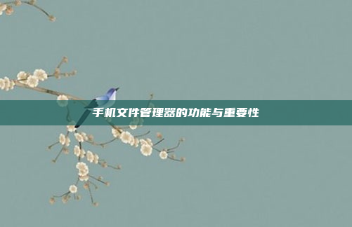 手机文件管理器的功能与重要性