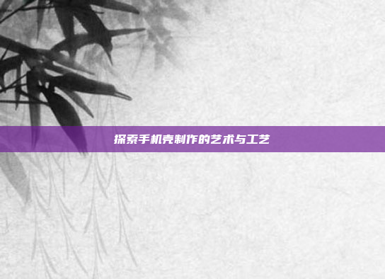探索手机壳制作的艺术与工艺