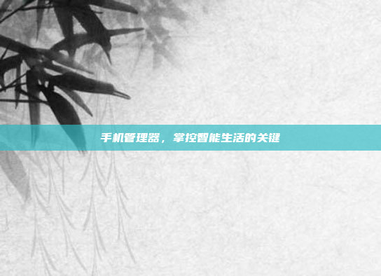 手机管理器,掌控智能生活的关键