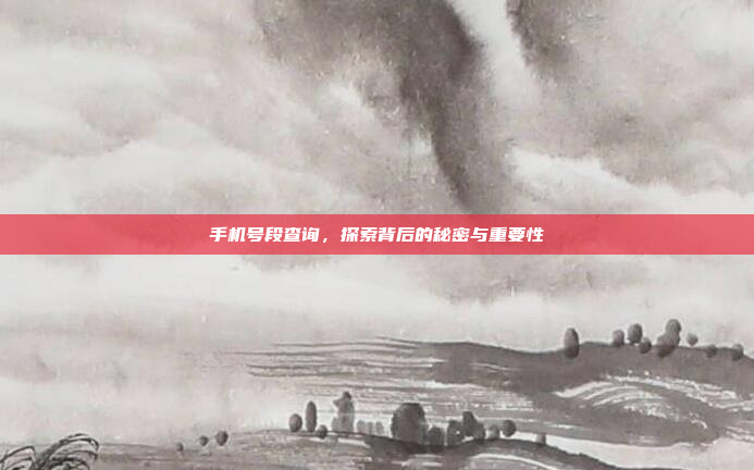 手机号段查询,探索背后的秘密与重要性