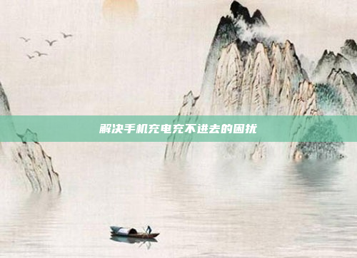 解决手机充电充不进去的困扰