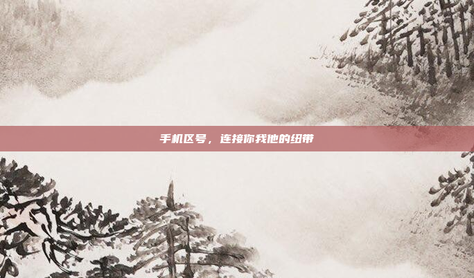 手机区号,连接你我他的纽带