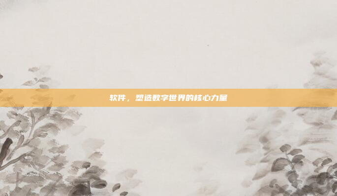 软件,塑造数字世界的核心力量