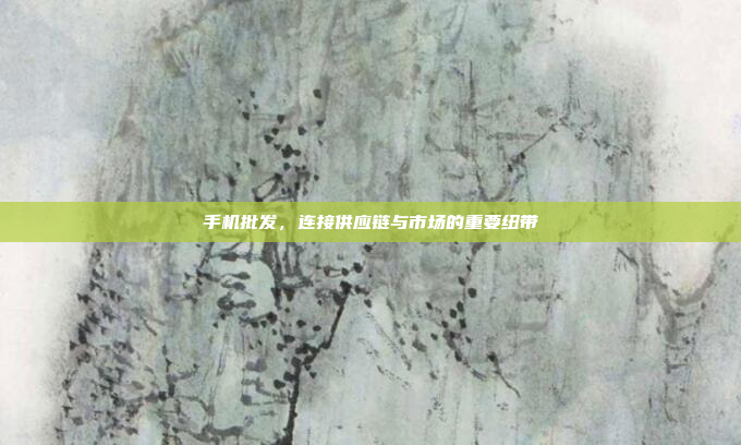 手机批发，连接供应链与市场的重要纽带