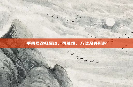 手机号改归属地，可能性、方法及其影响