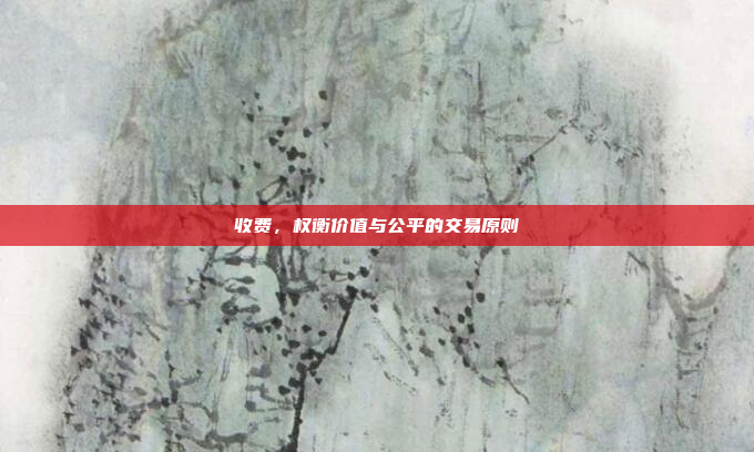 收费,权衡价值与公平的交易原则