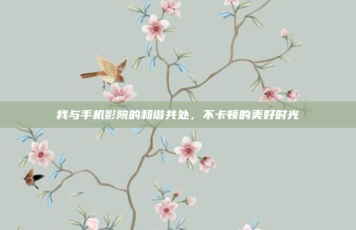 我与手机影院的和谐共处，不卡顿的美好时光