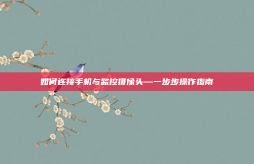 如何连接手机与监控摄像头—一步步操作指南