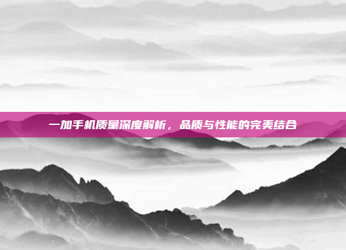 一加手机质量深度解析，品质与性能的完美结合