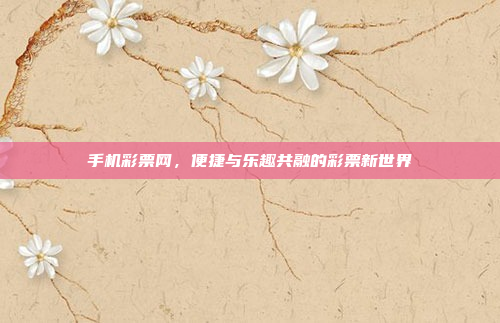 手机彩票网，便捷与乐趣共融的彩票新世界