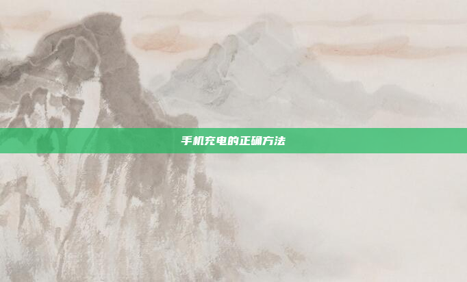 手机充电的正确方法