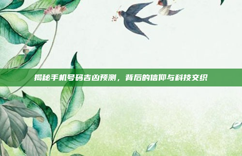 揭秘手机号码吉凶预测，背后的信仰与科技交织