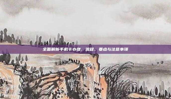全面解析手机卡办理，流程、要点与注意事项