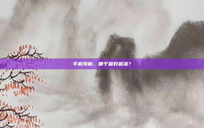 手机导航,哪个最好最准?
