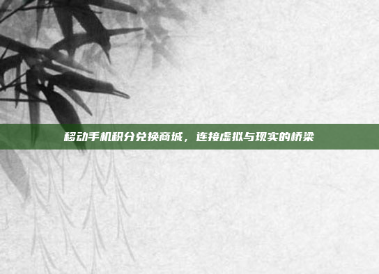 移动手机积分兑换商城,连接虚拟与现实的桥梁