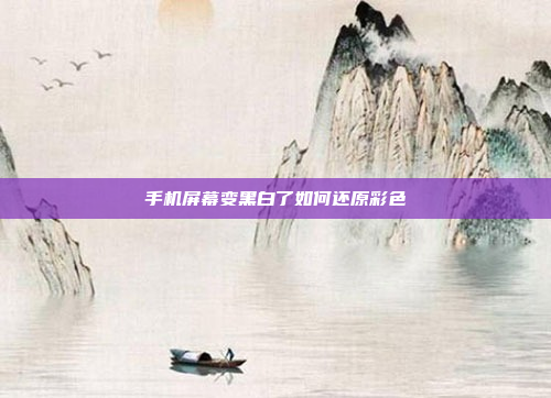 手机屏幕变黑白了如何还原彩色