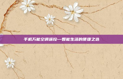 手机万能空调遥控—智能生活的便捷之选