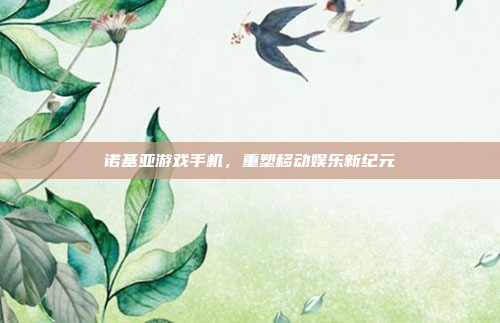 诺基亚游戏手机,重塑移动娱乐新纪元