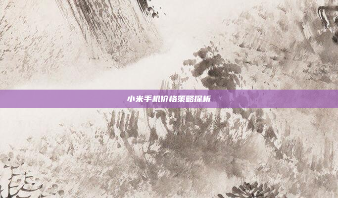 小米手机价格策略探析
