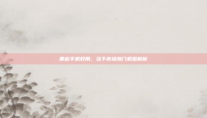 哪些手机好用,当下市场热门机型解析