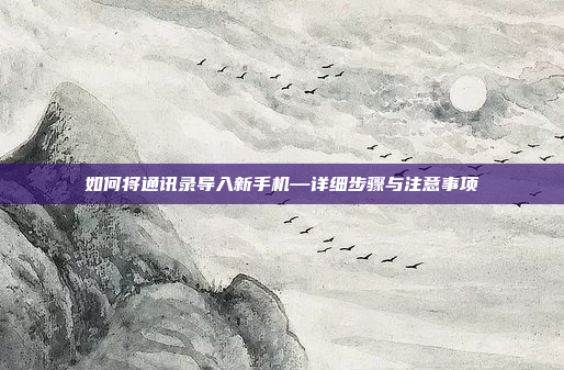 如何将通讯录导入新手机—详细步骤与注意事项