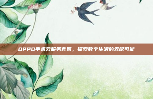 OPPO手机云服务官网,探索数字生活的无限可能