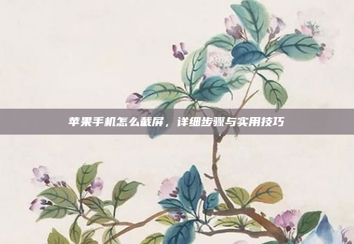 苹果手机怎么截屏,详细步骤与实用技巧
