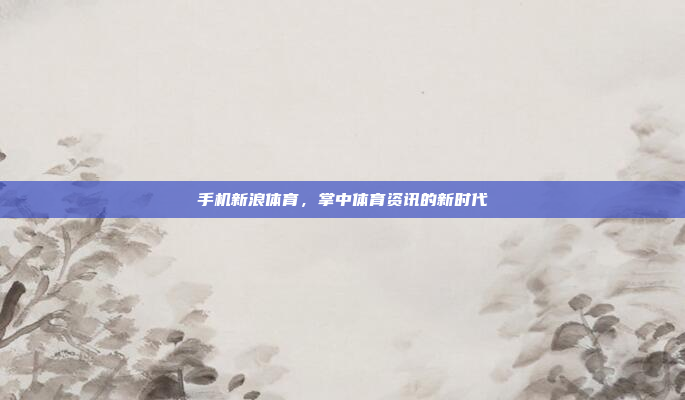 手机新浪体育,掌中体育资讯的新时代