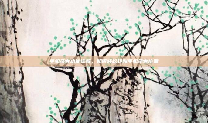 手机录音功能详解,如何轻松找到手机录音位置