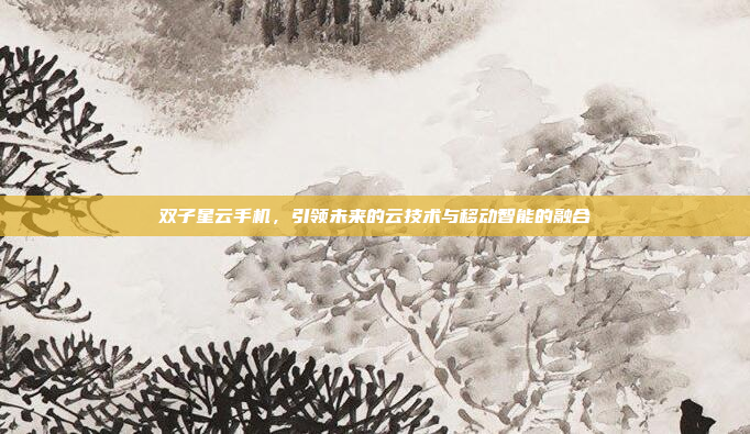 双子星云手机,引领未来的云技术与移动智能的融合