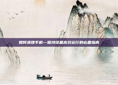 如何清理手机—保持设备高效运行的必备指南