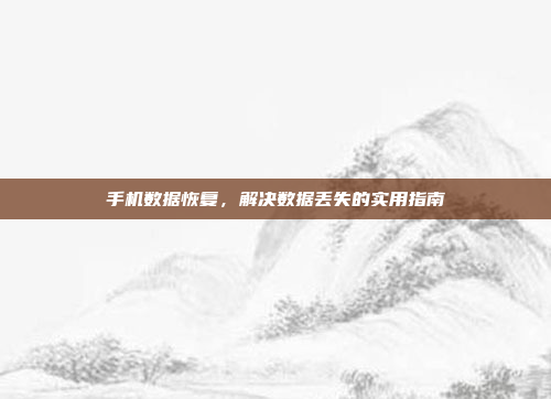 手机数据恢复,解决数据丢失的实用指南
