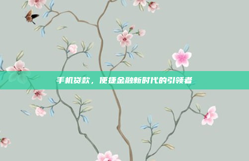 手机贷款,便捷金融新时代的引领者