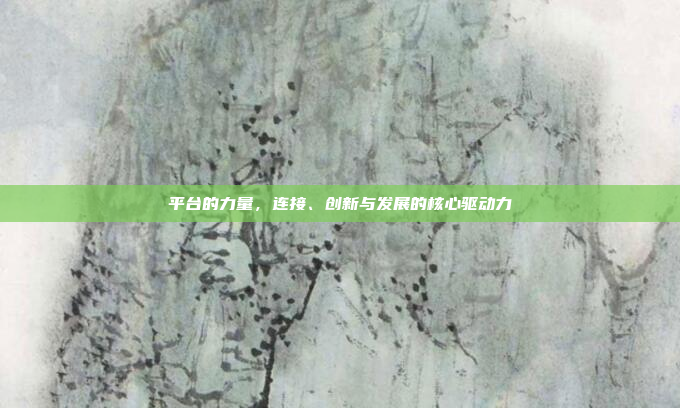 平台的力量,连接、创新与发展的核心驱动力