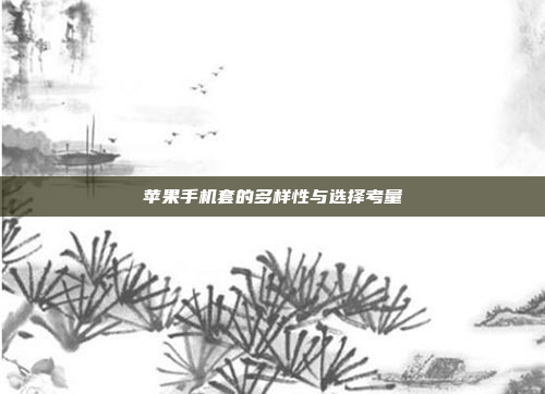苹果手机套的多样性与选择考量