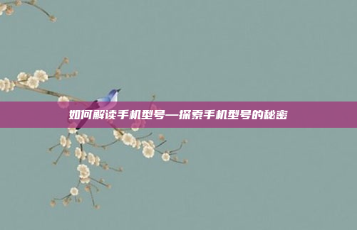 如何解读手机型号—探索手机型号的秘密
