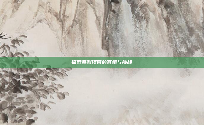 探索暴利项目的真相与挑战