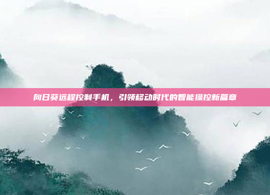 向日葵远程控制手机,引领移动时代的智能操控新篇章