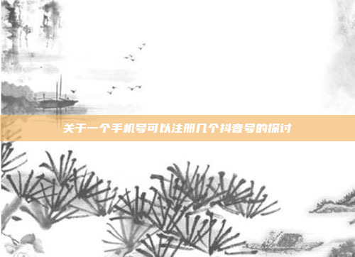 关于一个手机号可以注册几个抖音号的探讨