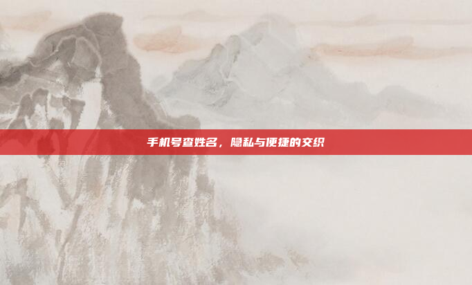 手机号查姓名，隐私与便捷的交织