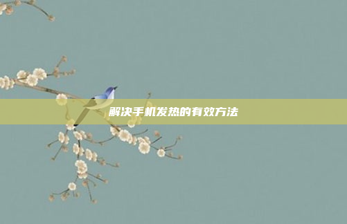 解决手机发热的有效方法