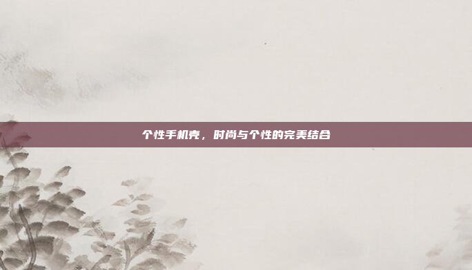 个性手机壳，时尚与个性的完美结合