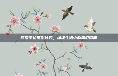 探索手机摄影技巧，捕捉生活中的美好瞬间