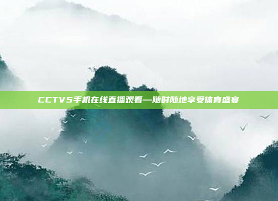 CCTV5手机在线直播观看—随时随地享受体育盛宴